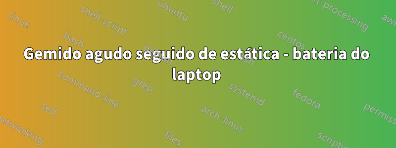 Gemido agudo seguido de estática - bateria do laptop