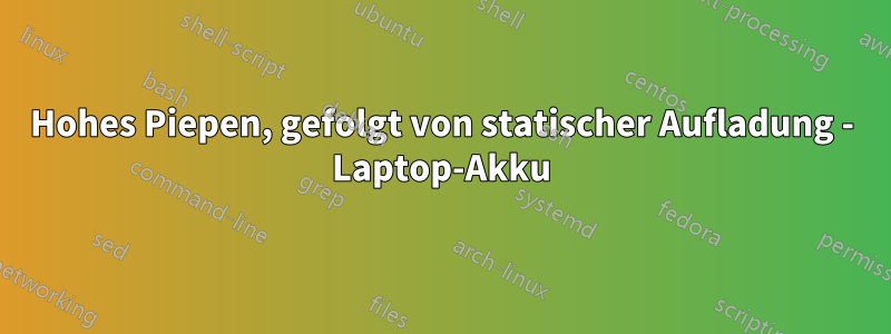 Hohes Piepen, gefolgt von statischer Aufladung - Laptop-Akku