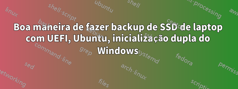 Boa maneira de fazer backup de SSD de laptop com UEFI, Ubuntu, inicialização dupla do Windows