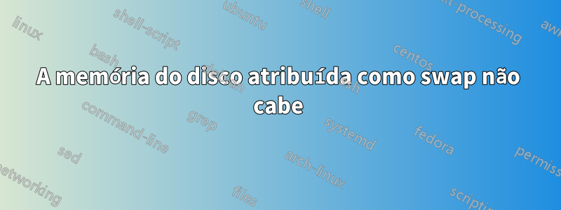 A memória do disco atribuída como swap não cabe