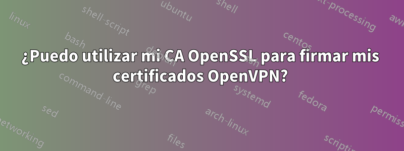 ¿Puedo utilizar mi CA OpenSSL para firmar mis certificados OpenVPN?