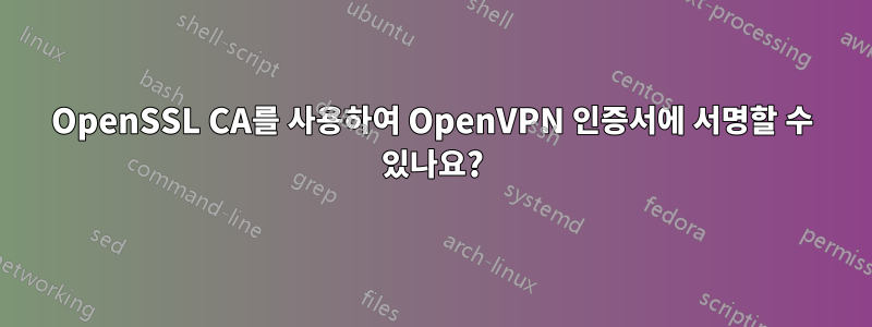 OpenSSL CA를 사용하여 OpenVPN 인증서에 서명할 수 있나요?