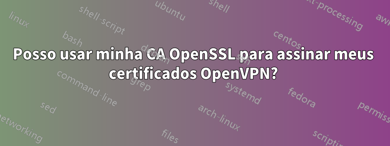 Posso usar minha CA OpenSSL para assinar meus certificados OpenVPN?