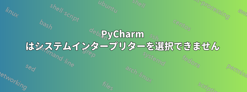 PyCharm はシステムインタープリターを選択できません