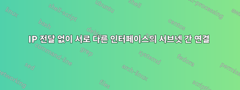 IP 전달 없이 서로 다른 인터페이스의 서브넷 간 연결