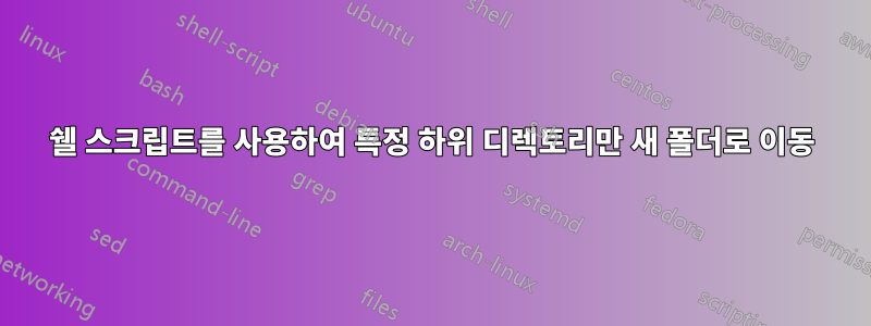 쉘 스크립트를 사용하여 특정 하위 디렉토리만 새 폴더로 이동