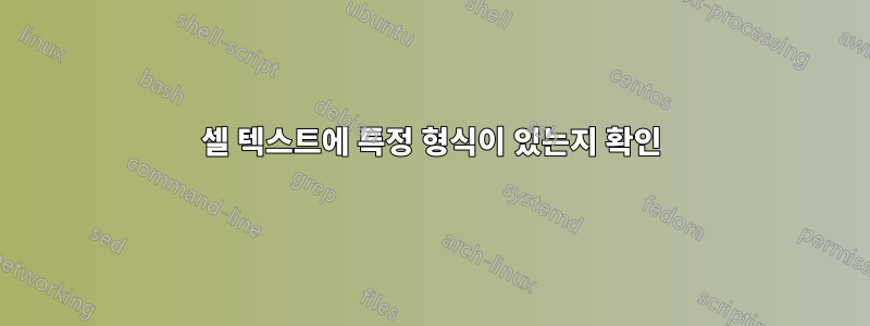 셀 텍스트에 특정 형식이 있는지 확인