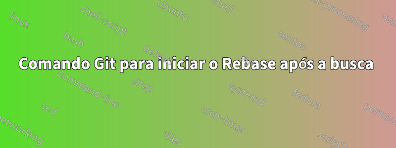 Comando Git para iniciar o Rebase após a busca
