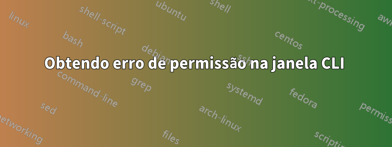 Obtendo erro de permissão na janela CLI