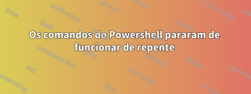 Os comandos do Powershell pararam de funcionar de repente