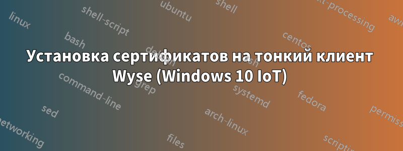 Установка сертификатов на тонкий клиент Wyse (Windows 10 IoT)