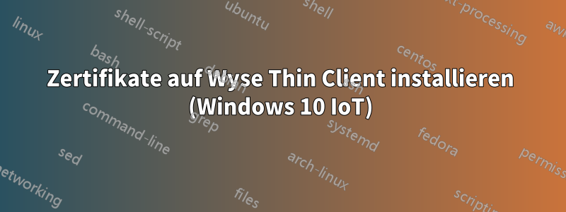 Zertifikate auf Wyse Thin Client installieren (Windows 10 IoT)