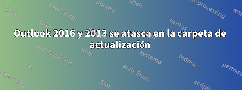Outlook 2016 y 2013 se atasca en la carpeta de actualización
