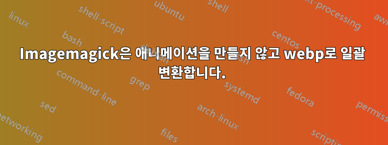 Imagemagick은 애니메이션을 만들지 않고 webp로 일괄 변환합니다.