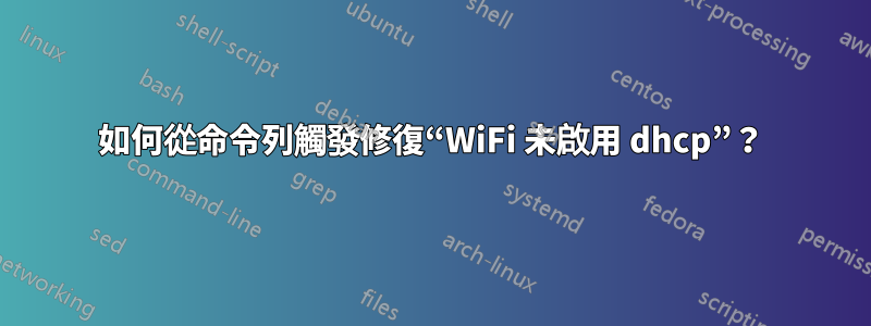如何從命令列觸發修復“WiFi 未啟用 dhcp”？