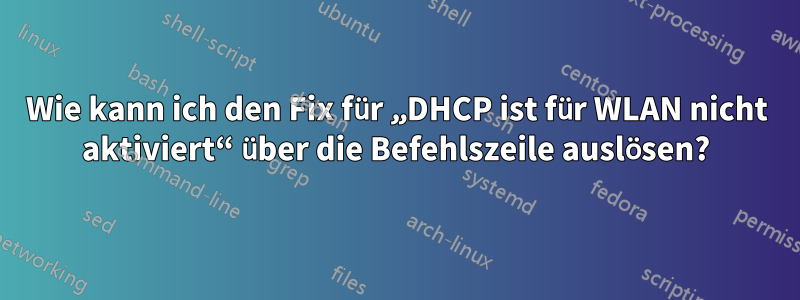 Wie kann ich den Fix für „DHCP ist für WLAN nicht aktiviert“ über die Befehlszeile auslösen?