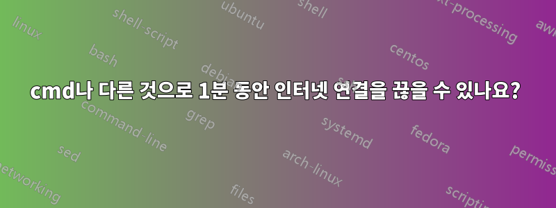 cmd나 다른 것으로 1분 동안 인터넷 연결을 끊을 수 있나요?