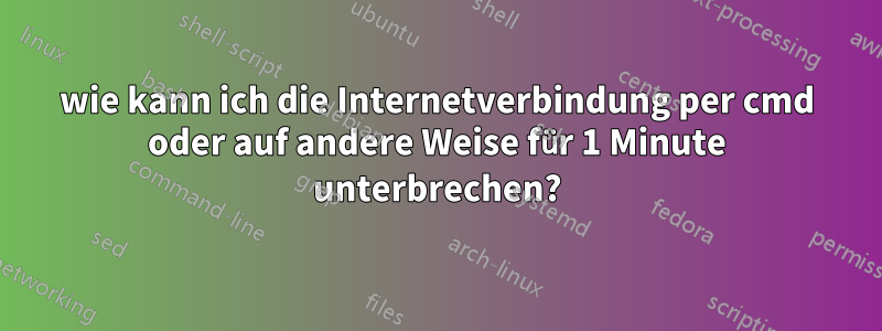 wie kann ich die Internetverbindung per cmd oder auf andere Weise für 1 Minute unterbrechen?