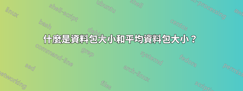 什麼是資料包大小和平均資料包大小？