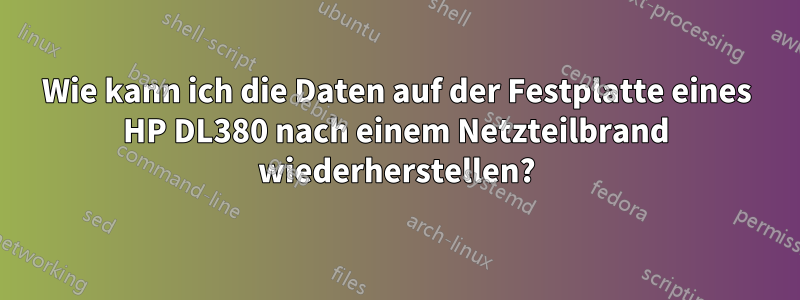 Wie kann ich die Daten auf der Festplatte eines HP DL380 nach einem Netzteilbrand wiederherstellen?