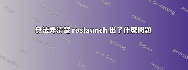 無法弄清楚 roslaunch 出了什麼問題