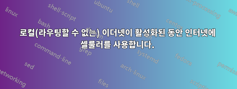 로컬(라우팅할 수 없는) 이더넷이 활성화된 동안 인터넷에 셀룰러를 사용합니다.