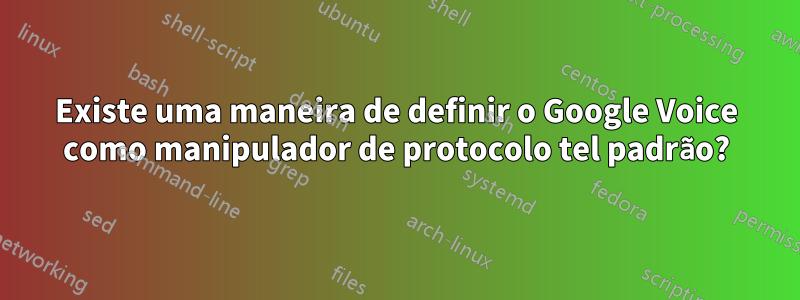 Existe uma maneira de definir o Google Voice como manipulador de protocolo tel padrão?