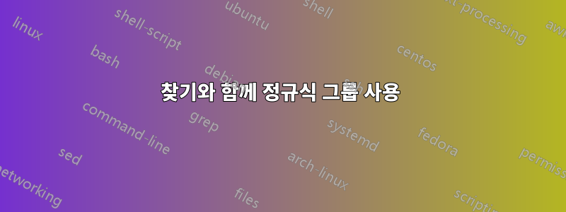 찾기와 함께 정규식 그룹 사용