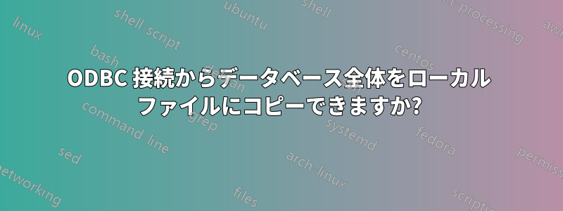 ODBC 接続からデータベース全体をローカル ファイルにコピーできますか?