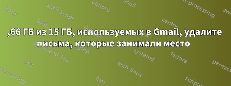 13,66 ГБ из 15 ГБ, используемых в Gmail, удалите письма, которые занимали место 