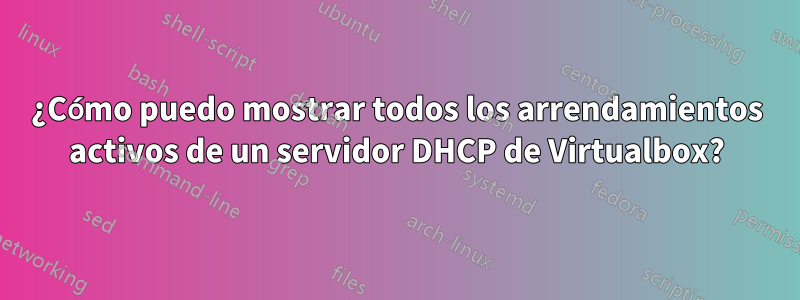 ¿Cómo puedo mostrar todos los arrendamientos activos de un servidor DHCP de Virtualbox?