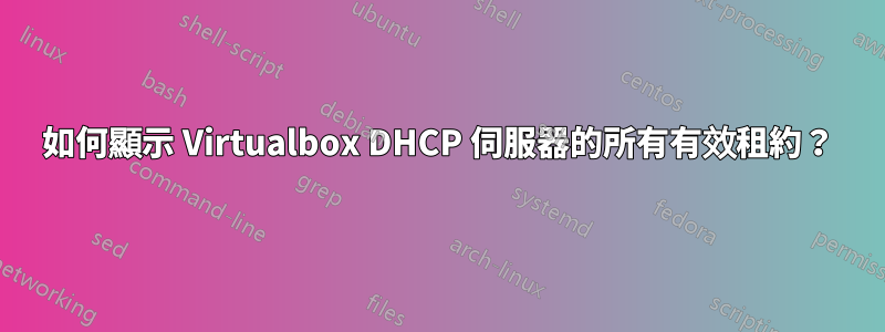 如何顯示 Virtualbox DHCP 伺服器的所有有效租約？