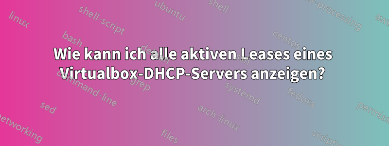 Wie kann ich alle aktiven Leases eines Virtualbox-DHCP-Servers anzeigen?