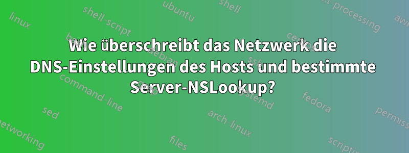 Wie überschreibt das Netzwerk die DNS-Einstellungen des Hosts und bestimmte Server-NSLookup?