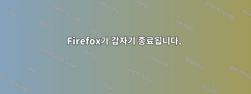 Firefox가 갑자기 종료됩니다.