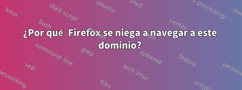 ¿Por qué Firefox se niega a navegar a este dominio?