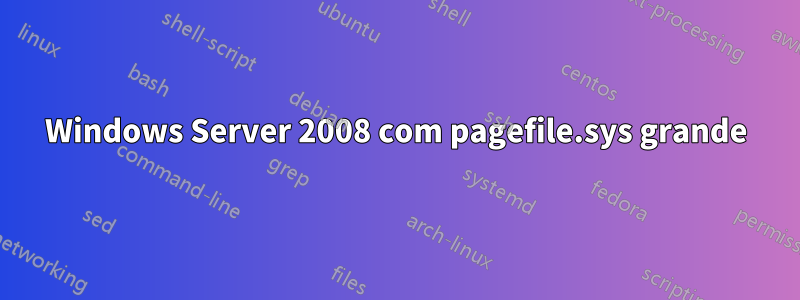 Windows Server 2008 com pagefile.sys grande