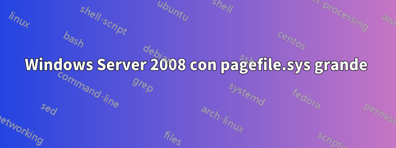 Windows Server 2008 con pagefile.sys grande