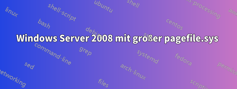 Windows Server 2008 mit großer pagefile.sys