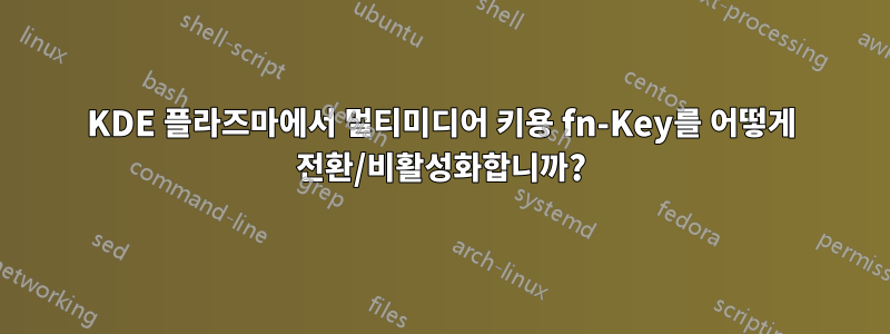 KDE 플라즈마에서 멀티미디어 키용 fn-Key를 어떻게 전환/비활성화합니까?