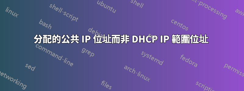 分配的公共 IP 位址而非 DHCP IP 範圍位址