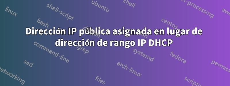 Dirección IP pública asignada en lugar de dirección de rango IP DHCP