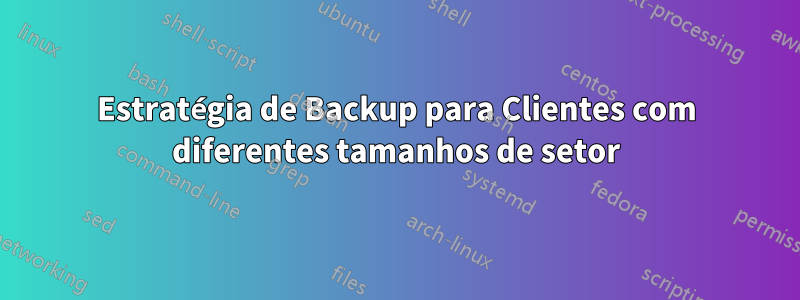 Estratégia de Backup para Clientes com diferentes tamanhos de setor