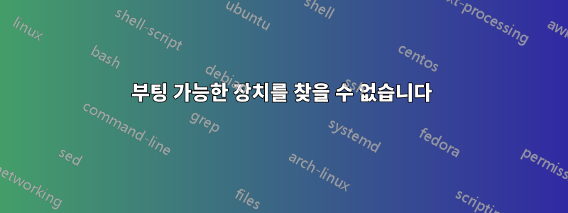 부팅 가능한 장치를 찾을 수 없습니다