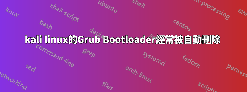 kali linux的Grub Bootloader經常被自動刪除