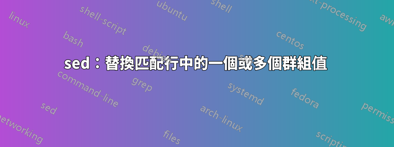 sed：替換匹配行中的一個或多個群組值