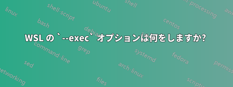 WSL の `--exec` オプションは何をしますか?