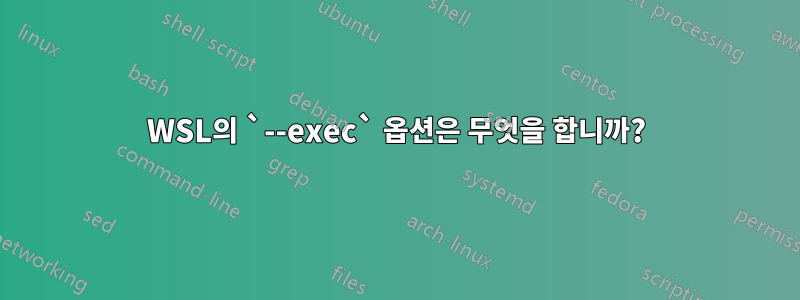 WSL의 `--exec` 옵션은 무엇을 합니까?