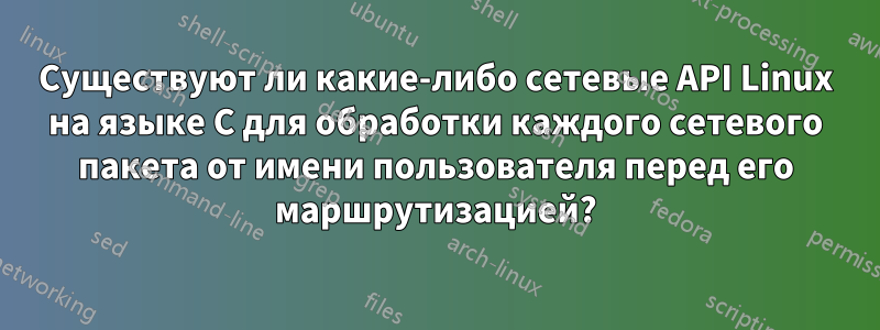 Существуют ли какие-либо сетевые API Linux на языке C для обработки каждого сетевого пакета от имени пользователя перед его маршрутизацией?