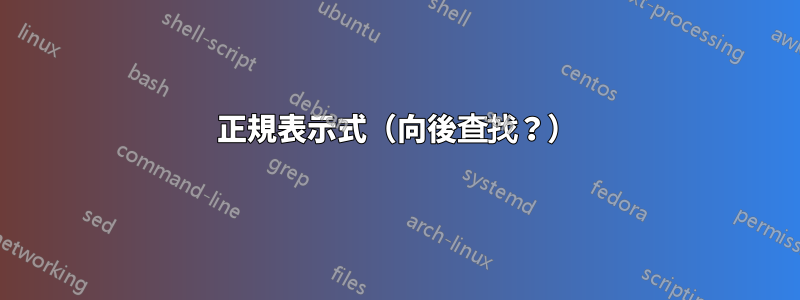 正規表示式（向後查找？）